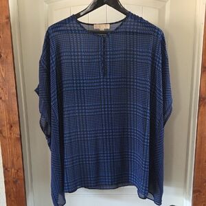 Michael Kors Blue Plaid Women's Blouse